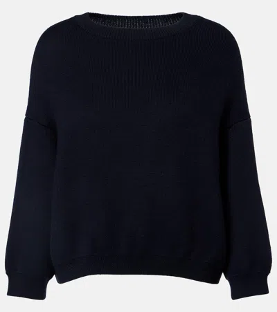 Khaite Sabina Cashmere And Mohair Sweater In Blue
