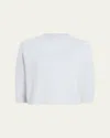 Khaite Sabina Cashmere Elbow-sleeve Boxy Sweater In Blue