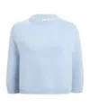 Khaite Sabina Crew-neck Cropped Sweater In Blue