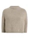 Khaite Sabina Cashmere Elbow-sleeve Boxy Sweater In Neutral