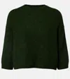Khaite Sabina Cropped Cashmere Sweater In Green