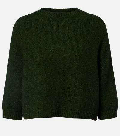 Khaite Sabina Cropped Cashmere Sweater In Green