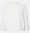 Khaite Sabina Cropped Cashmere Sweater In White