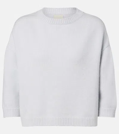 Khaite Sabina Cropped Cashmere Sweater In White