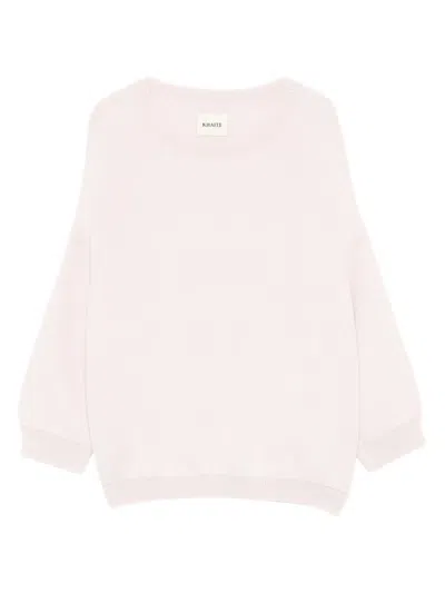 Khaite Sabina Long-sleeve Sweater In Pink