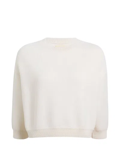 Khaite Sabina Ribbed-knit Sweater In Neutral