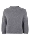 Khaite Long-sleeved Knitted Sweater In Gray