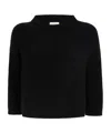 Khaite Davin Short Sleeve Cashmere Sweater In Black