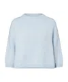 Khaite Sabina Crew-neck Cropped Sweater In Blue