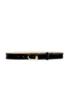 Khaite Saddle Haircalf Belt In Black