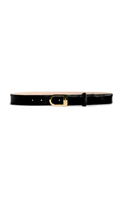 Khaite Saddle Haircalf Belt In Black