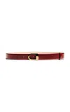 Khaite Saddle Leather Belt In Burgundy