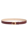 Khaite Smooth Saddle Leather Belt In Burgundy