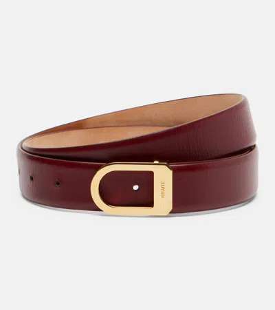 Khaite Saddle Leather Belt In Burgundy
