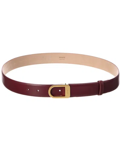Khaite Saddle Leather Belt In Burgundy