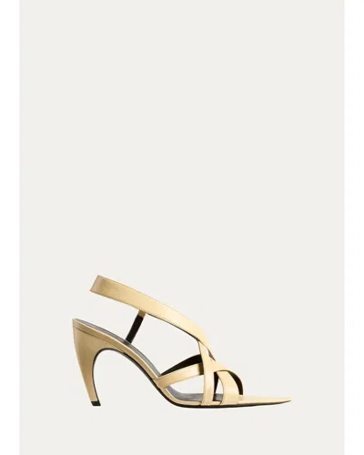 Khaite Sadie 85mm Multi-strap Leather Sandals In Yellow