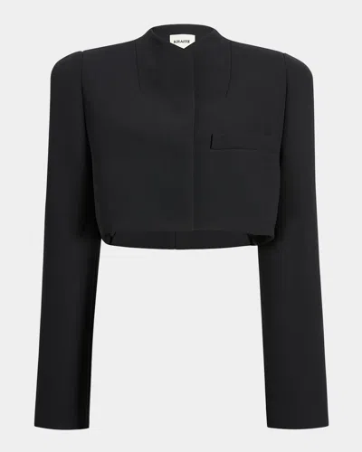 Khaite Samo Crop Single-breasted Jacket In Black
