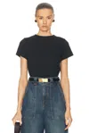 Khaite Mae Short-sleeved T-shirt In Washed Black