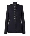 Khaite Samuel Chalk Stripe Wool-blend Jacket In Black