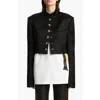 Khaite Samuelson Cropped Duchesse-satin Jacket In Black