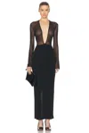Khaite Sansa Knitted Viscose Blend Midi Dress In Black