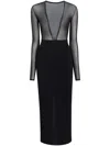 Khaite Sansa Knitted Viscose Blend Midi Dress In 黑色