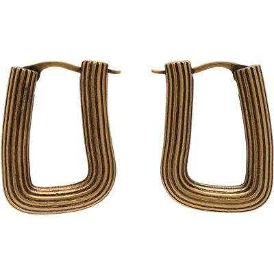 Khaite Santa Fe Rectangular Earrings In Brown