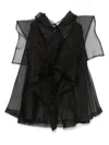 Khaite Santana Oversized Ruffle Silk Organza Top In Black