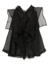 Khaite Santana Oversized Ruffle Silk Organza Top In Black