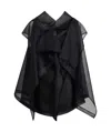 Khaite Santana Oversized Ruffle Silk Organza Top In Black