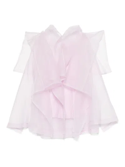Khaite Santana Ruffled Silk Organza Top In Pink