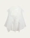 Khaite Santana Oversized Ruffle Silk Organza Top In Chalk