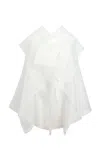Khaite Santana Oversized Ruffle Silk Organza Top In Off-white