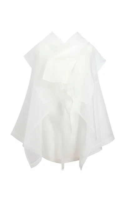KHAITE SANTANA RUFFLED SILK ORGANZA TOP