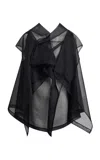 Khaite Santana Ruffled Silk Organza Top In Black