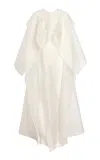 Khaite Santiana Ruffled Silk Organza Midi Dress In Off-white