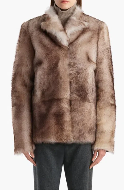 Khaite Saraphina Genuine Shearling Jacket In Brown