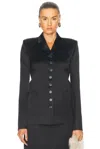 Khaite Saraphina Grain De Poudre Jacket In Black