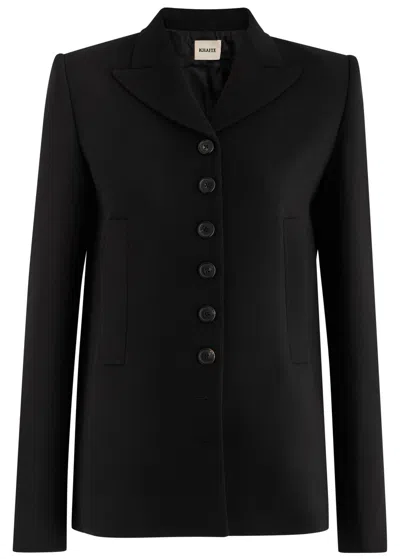 Khaite Saraphina Woven Blazer In Black