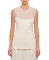 Khaite Sasmo Sleeveless Crepe And Mesh Top
