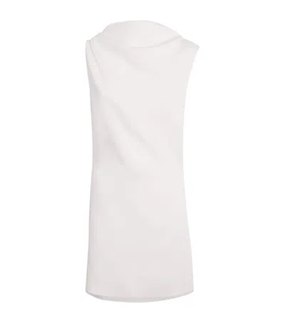 Khaite Satin Astor Draped Mini Dress In White