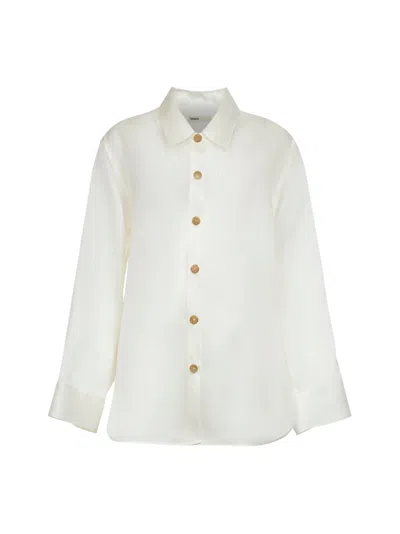 Khaite Ivory Silk Organza Herschel Shirt In White