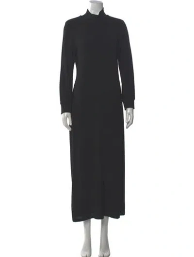 Pre-owned Khaite Satin Long Dress In Black