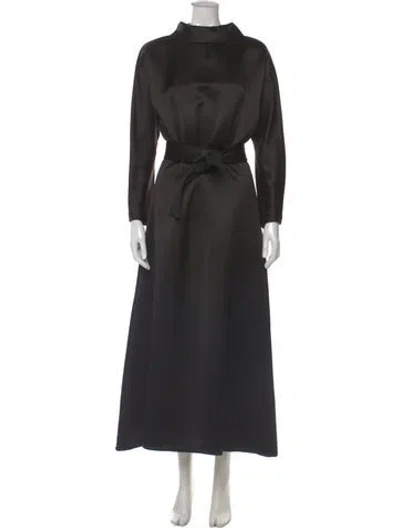 Pre-owned Khaite Satin Long Dress In Gray