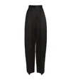 Khaite Satin Maris Tailored Trousers In Black