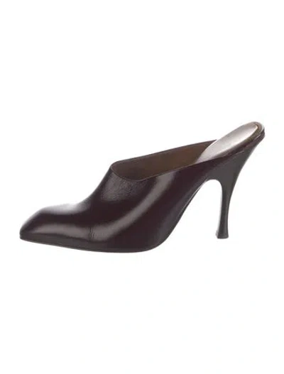 Pre-owned Khaite Satin Mules In Brown
