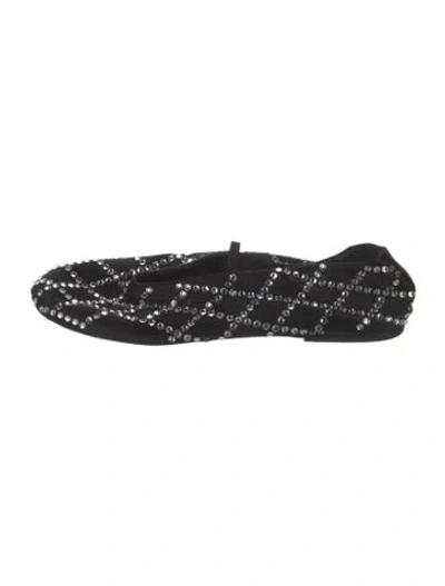 Pre-owned Khaite Satin Patterned Ballet Flats In Black