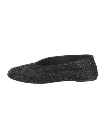 Pre-owned Khaite Satin Patterned Ballet Flats In Black