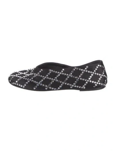 Pre-owned Khaite Satin Patterned Ballet Flats In Black