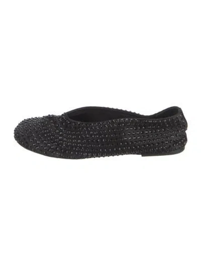 Pre-owned Khaite Satin Patterned Ballet Flats In Black